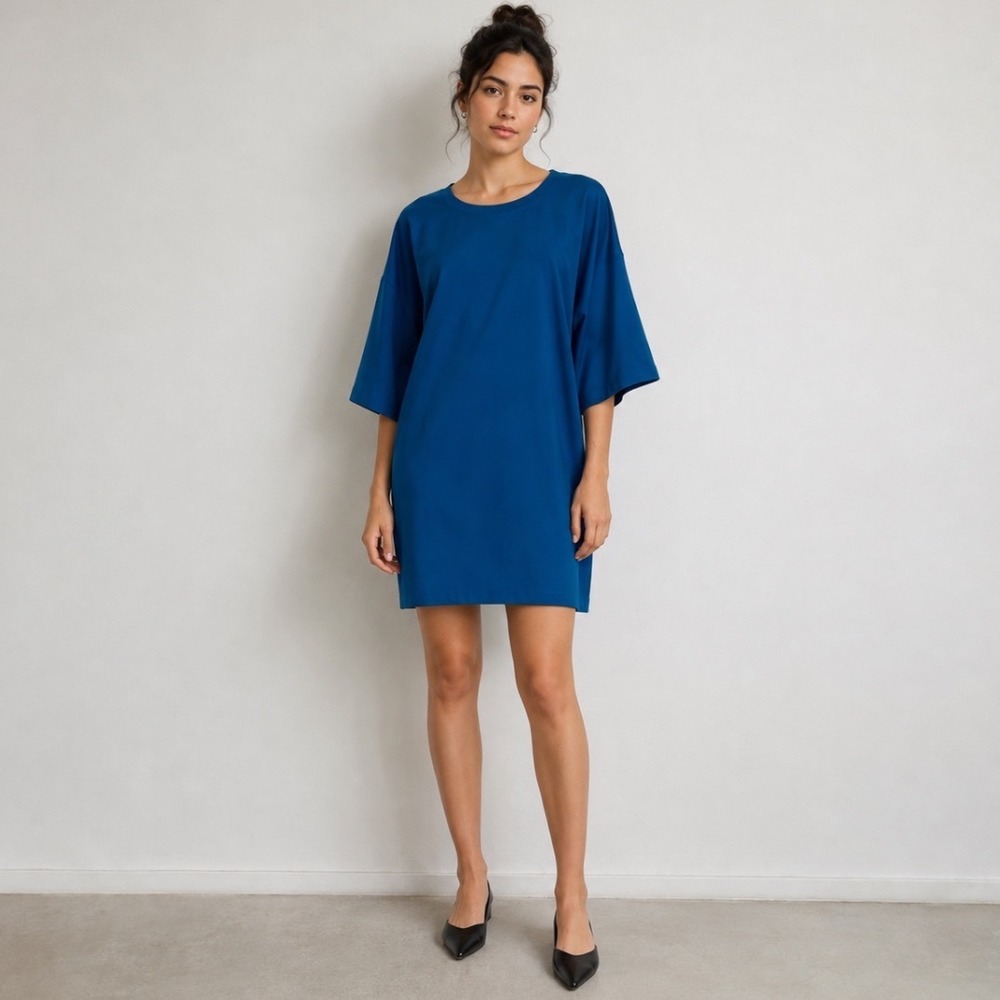 M Missoni Womens Blue Dress Size 40 Italian Small HD0VS3C5 Blue Short Sleeves
